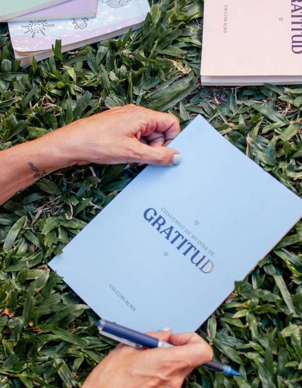 Cuaderno de 90 días de Gratitud Tomo Celeste: Fuerza de voluntad y poder personal- Vai Com Alma